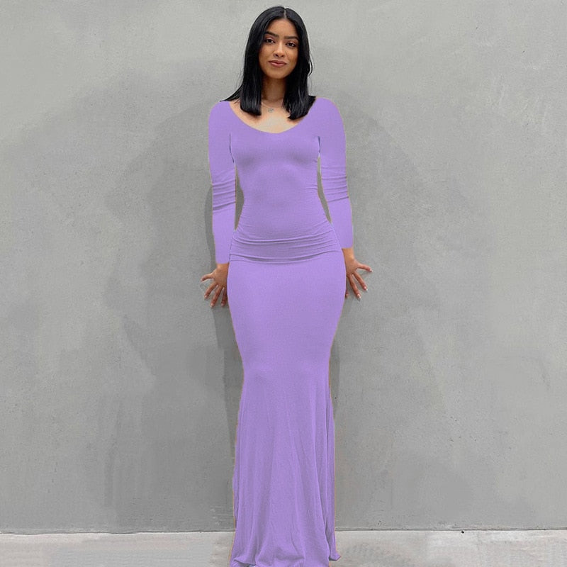 Smoothing Maxi Slip Dress (Long Sleeve)